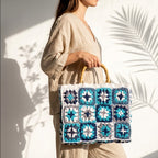 Sierra - Women's Boho Woven Straw Beach Tote Bag
