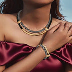 Stassie - Women’s Modern Chain Necklace & Bracelet Set