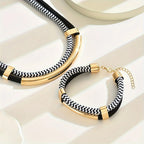 Stassie - Women’s Modern Chain Necklace & Bracelet Set