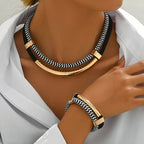 Stassie - Women’s Modern Chain Necklace & Bracelet Set