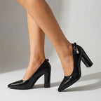 Suzanne - Women's Croc-Texture Pointed Toe Pumps