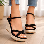 Tanya - Women’s Wedge Heel Ankle Strap Sandals