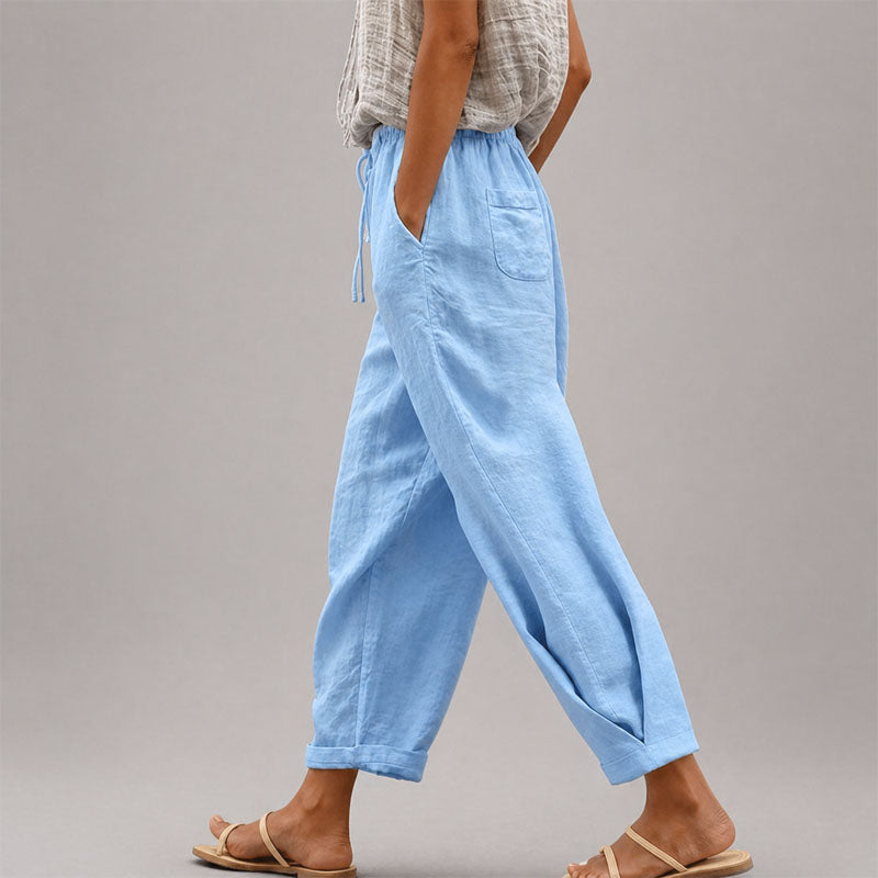 Thea - Women's Relaxed Drawstring Tapered Pants