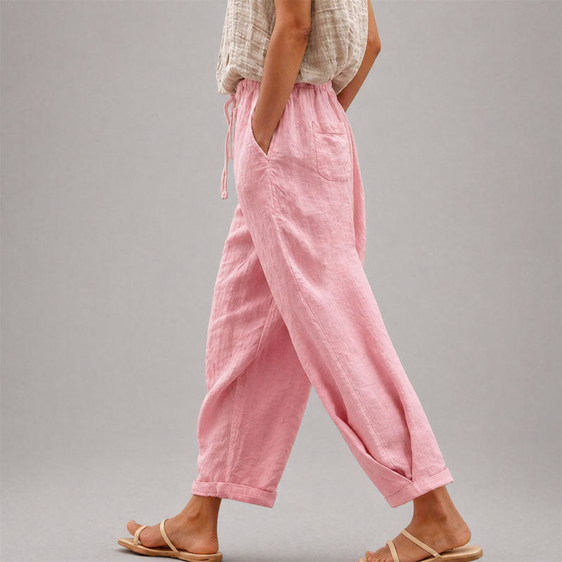 Thea - Women's Relaxed Drawstring Tapered Pants