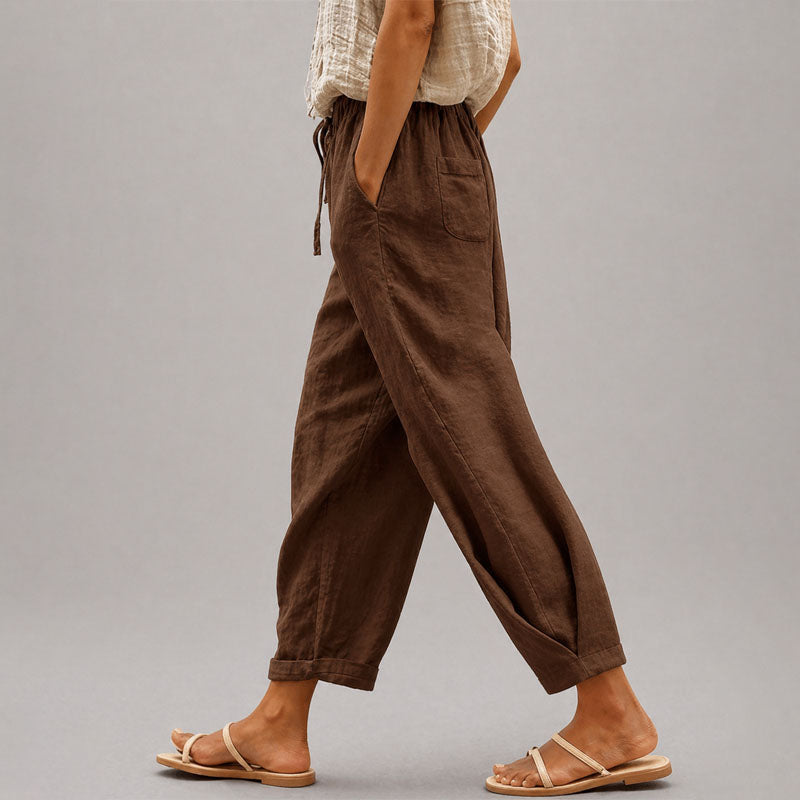 Thea - Women's Relaxed Drawstring Tapered Pants