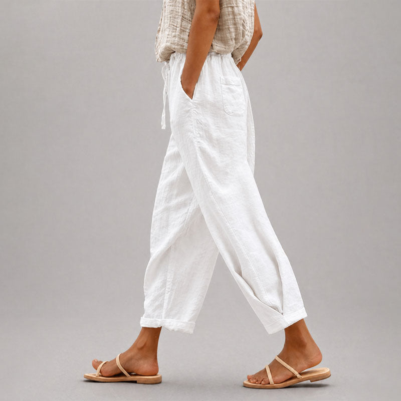 Thea - Women's Relaxed Drawstring Tapered Pants