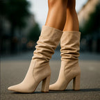 Valerie - Women’s Slouch Knee-High Block Heel Boots