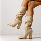 Valerie - Women’s Slouch Knee-High Block Heel Boots