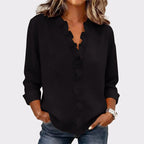 Veronica - Women’s Long Sleeve Ruffle Blouse