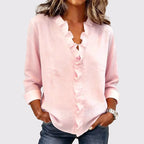 Veronica - Women’s Long Sleeve Ruffle Blouse