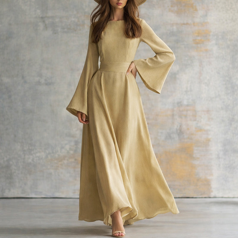 Victoria - Wide Sleeve Elegant Maxi Dress