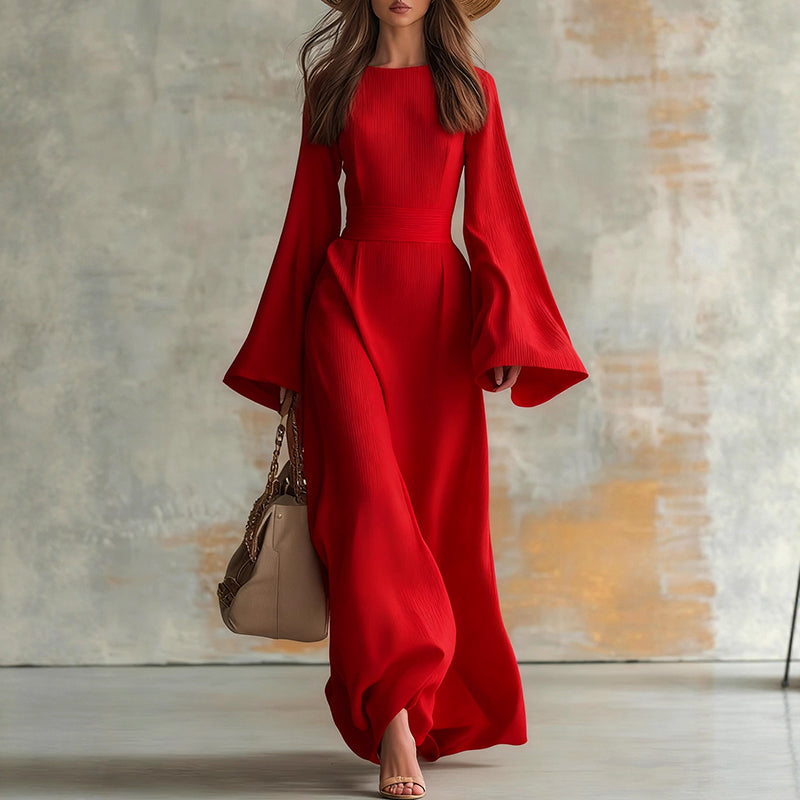 Victoria - Wide Sleeve Elegant Maxi Dress
