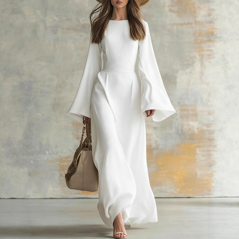 Victoria - Wide Sleeve Elegant Maxi Dress