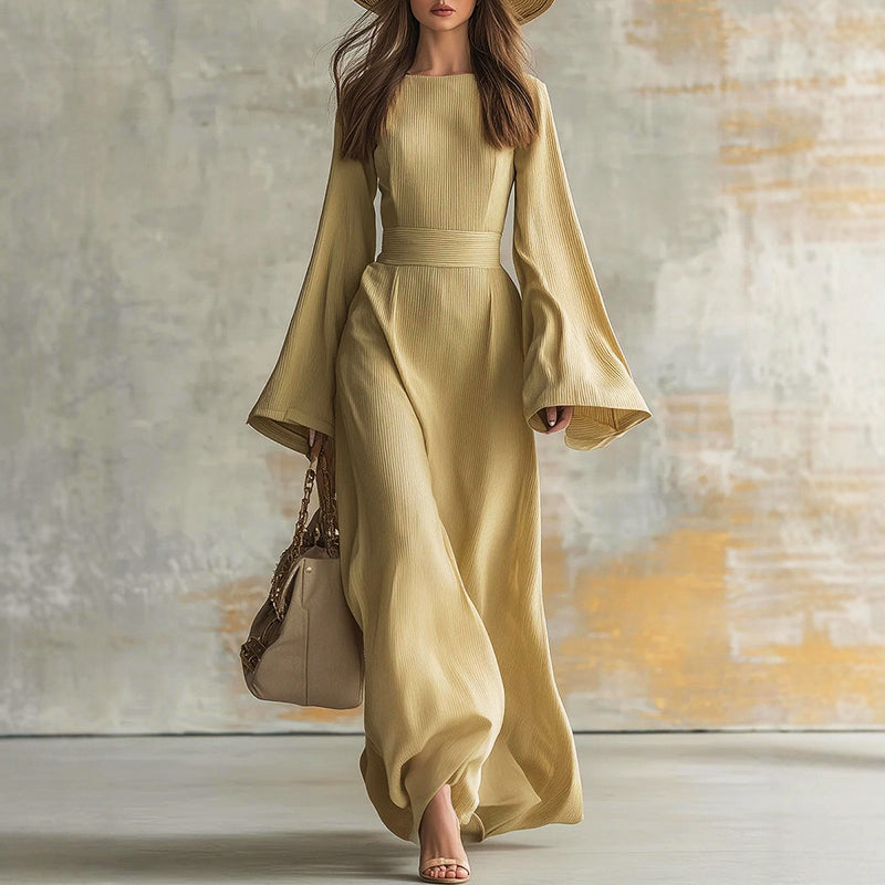 Victoria - Wide Sleeve Elegant Maxi Dress