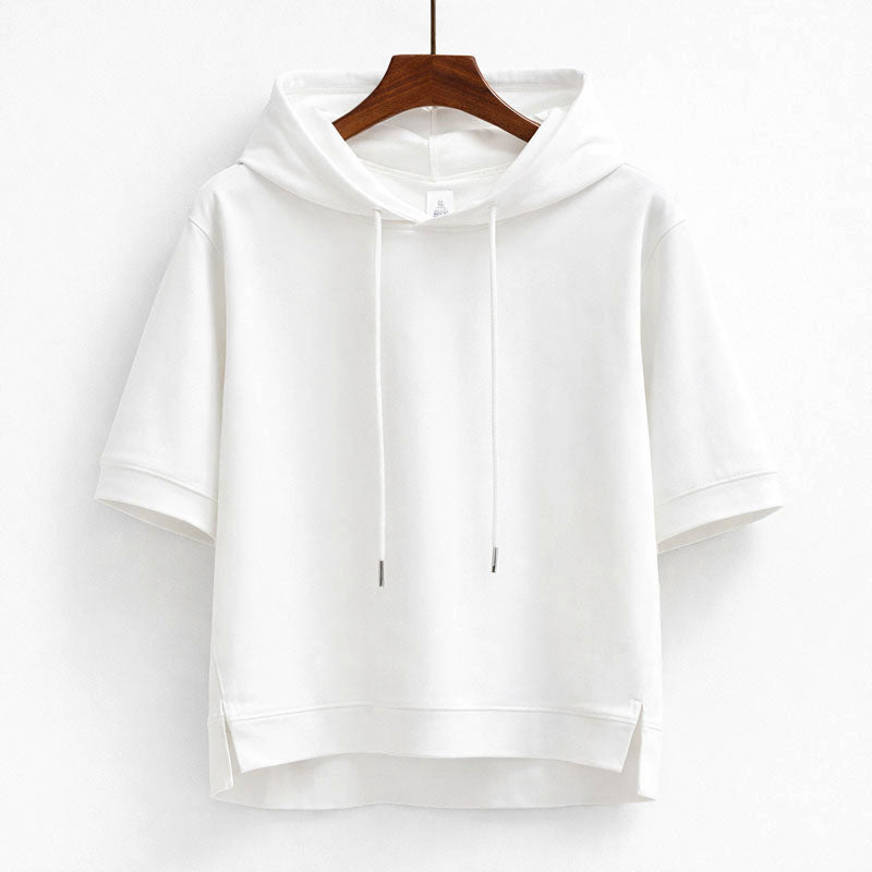 Violetta - Relaxed Fit Short Sleeve Hoodie