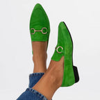 Vivian - Women’s Suede Loafers with Gold Horsebit Detail