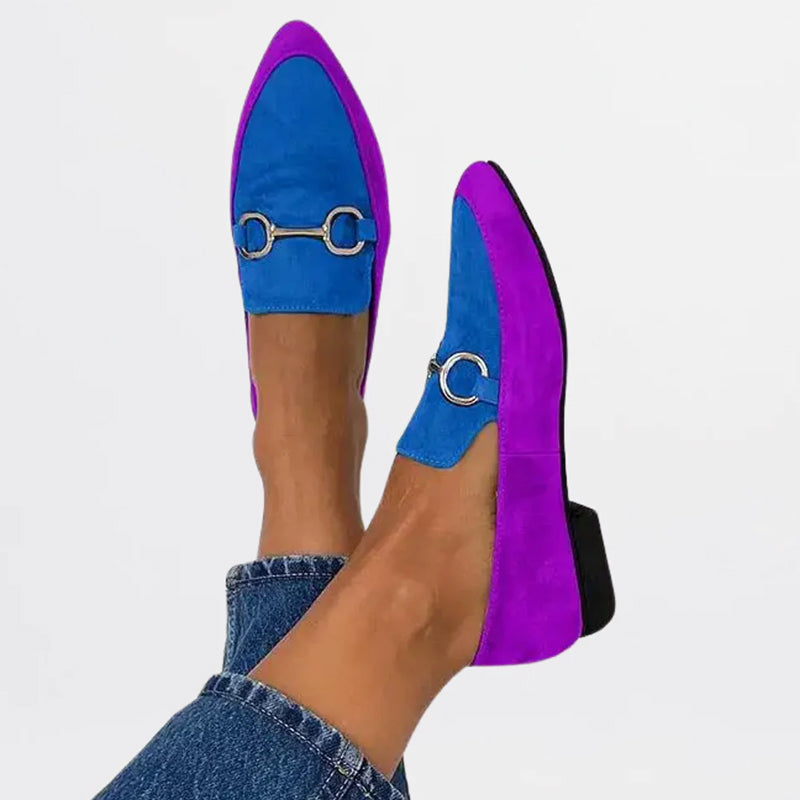 Vivian - Women’s Suede Loafers with Gold Horsebit Detail