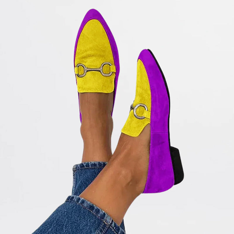 Vivian - Women’s Suede Loafers with Gold Horsebit Detail