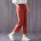Wendy - Women's Linen Relaxed Cropped Pants