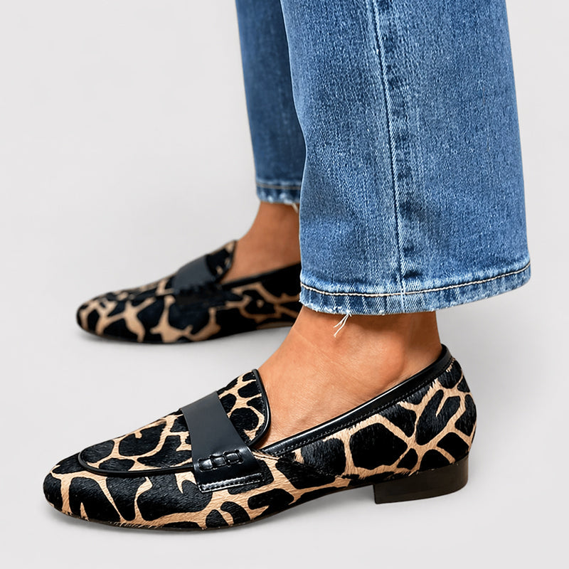 Zoe - Women’s Animal Print Loafers with Minimalist Band